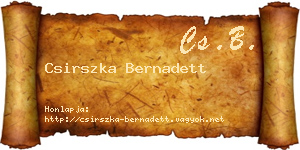 Csirszka Bernadett névjegykártya