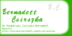 bernadett csirszka business card